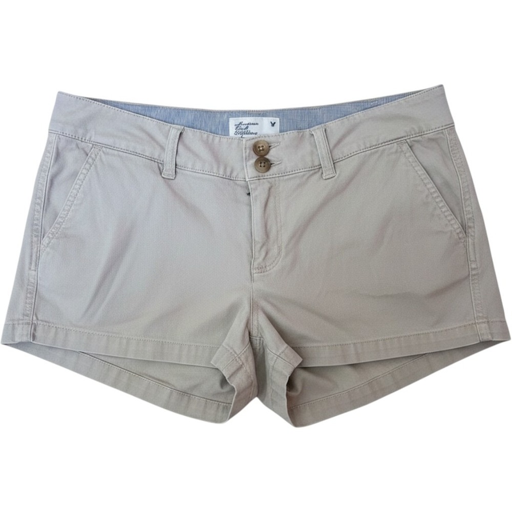 American Eagle Outfitters Womens Khaki Stretch Chino Shorts Tan Size 4